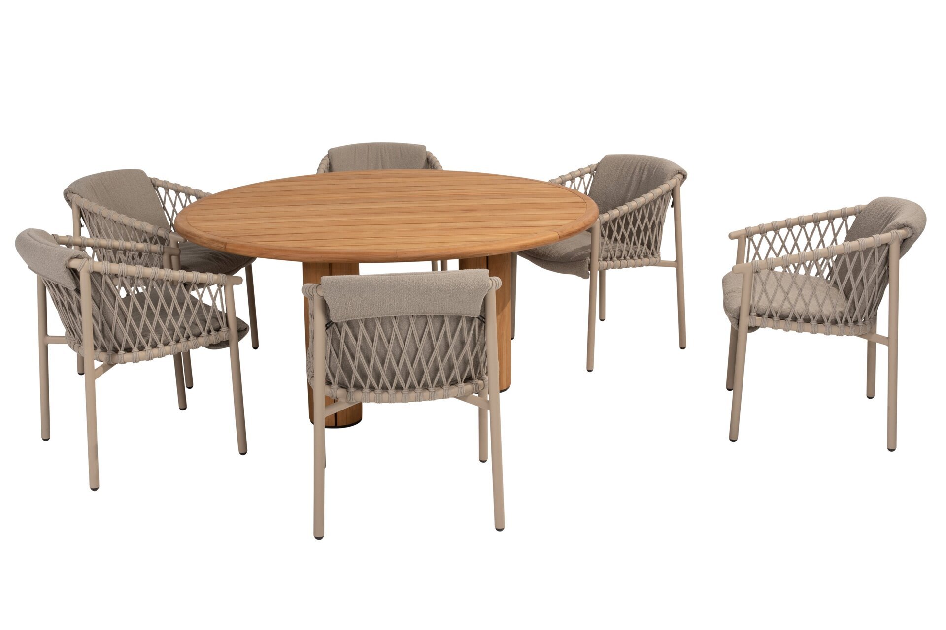 17070-91655-91669_ Allora dining set Latte with Corsica dining table teak 160cm 01.jpg