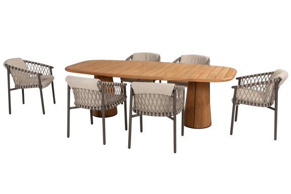 17071-91615-91667_ Allora dining set Terre with Capri barrel teak table 240x110cm 01.jpg