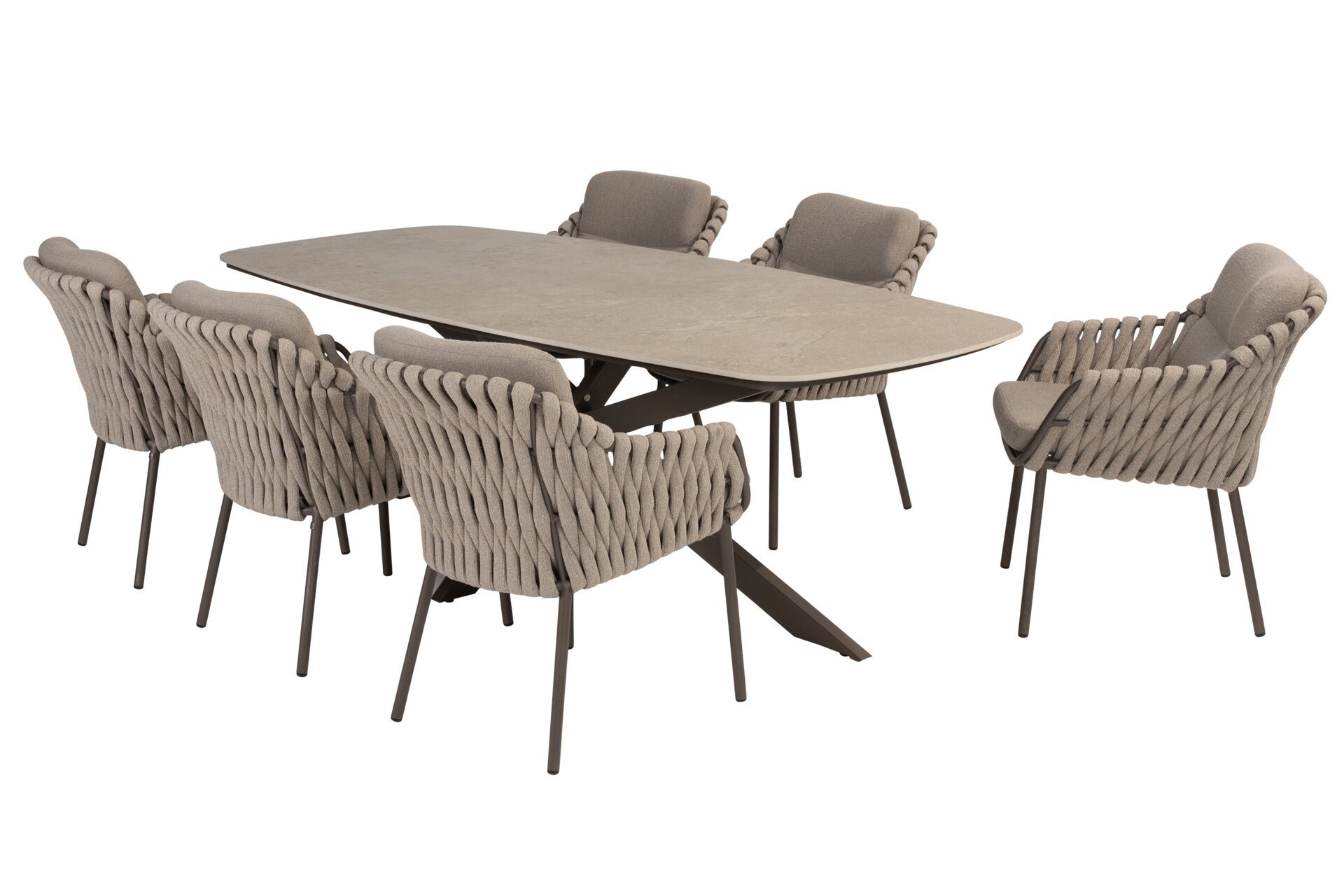 214115-91599-91600_ Montera dining set with Prado barrel dining table ceramic top 240x105cm Terre 01.jpg