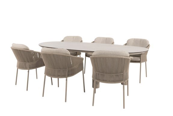 91722-91856-91857_ Florence dining set latte with Denia dining table Latte with Mango shape top ceramic print 240 x 110 cm 01.jpg