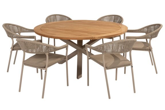 91578-91306-91537_ Sienna dining set Latte with Prado dining table Teak top 160cm Latte 01.jpg