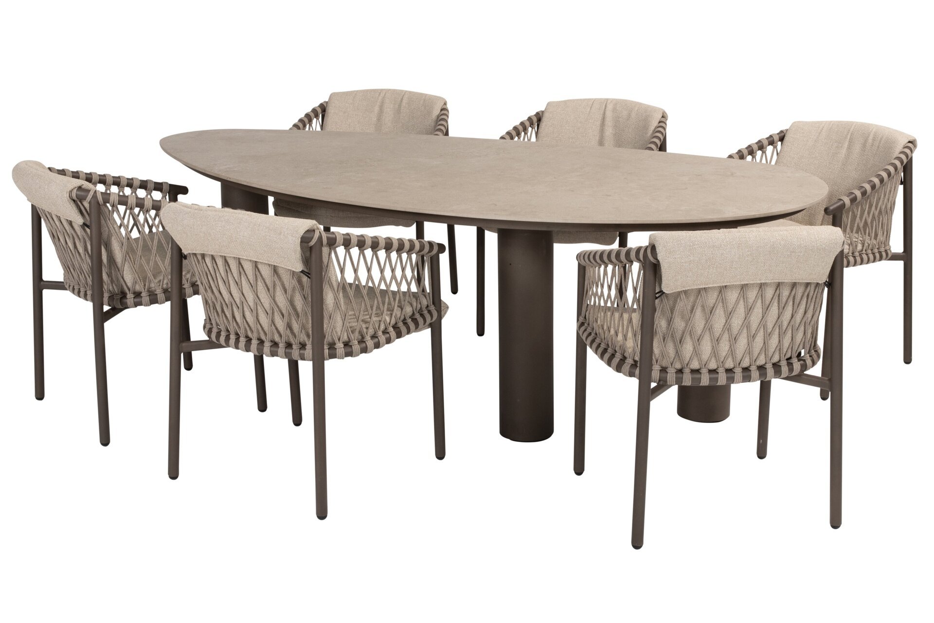 17071-17115-17117_ Allora dining set Terre with Arizona dining table pebble shape ceramic 240x120cm 01.jpg