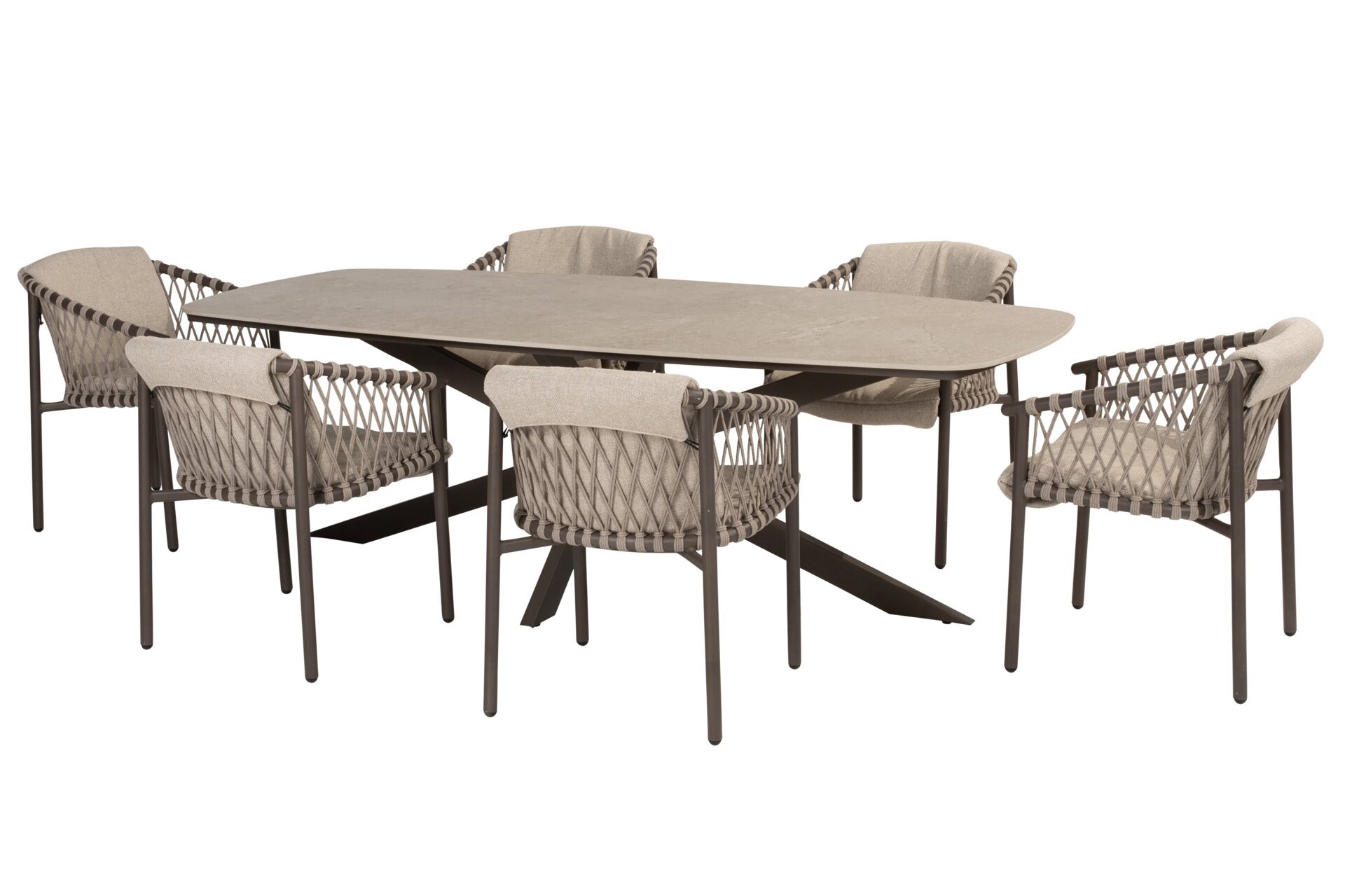 17071-91599-91600_ Allora dining set Terre with Prado barrel dining table ceramic top 240x105cm Terre 01.jpg