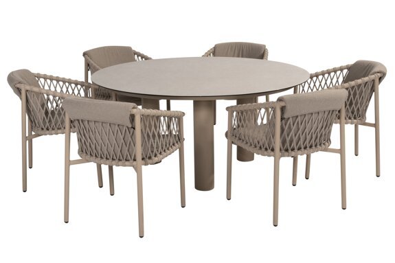 17070-91642_ Allora dining set Latte with Donato dining table 160cm 01.jpg