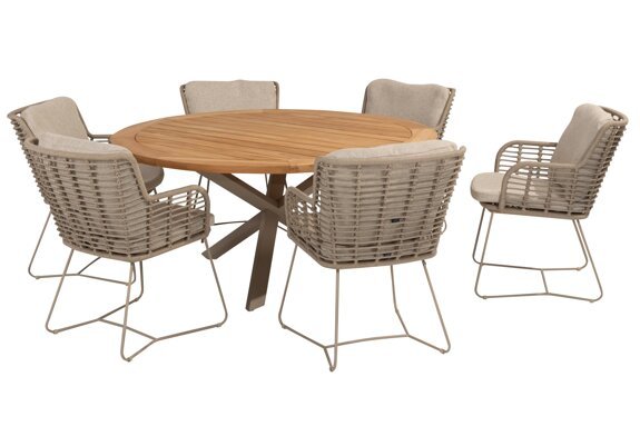 214274-91306-91537_ Fabrice dining set Latte with Prado dining table Teak top 160cm 01 (1).jpg