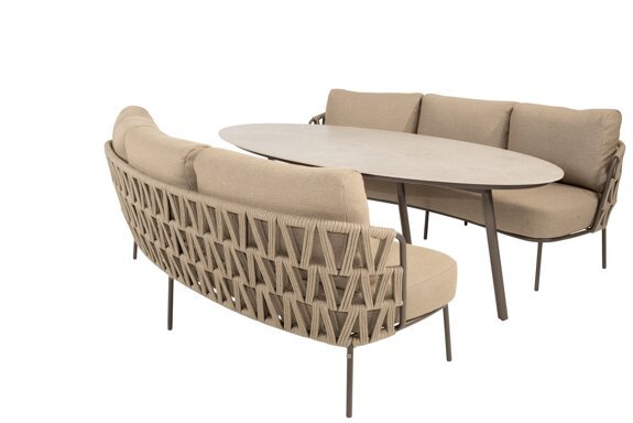 91733-214421_Mallorca 3 seater low dining set terre with Salute low dining table ceramic ellips terre 220 x 105 x 69 cm.jpg