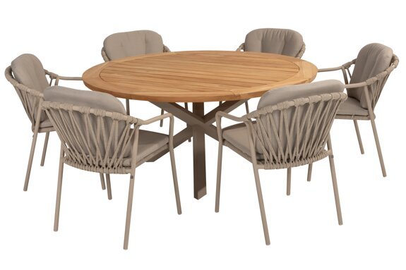 91580-91306-91537_ Manitoba dining set Latte with Prado dining table Teak top 160cm Latte 01.jpg