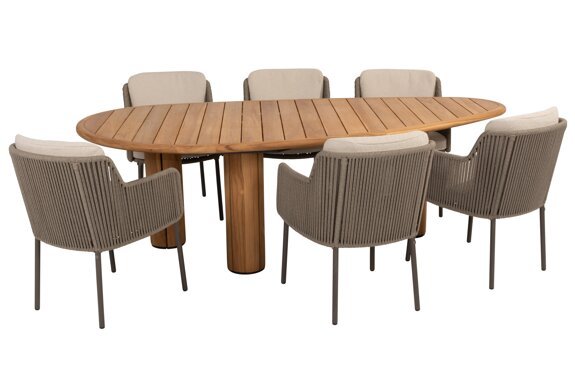 214149-91618-91669_ Bernini dining set with Corsica pebble shape table teak 160cm 01.jpg