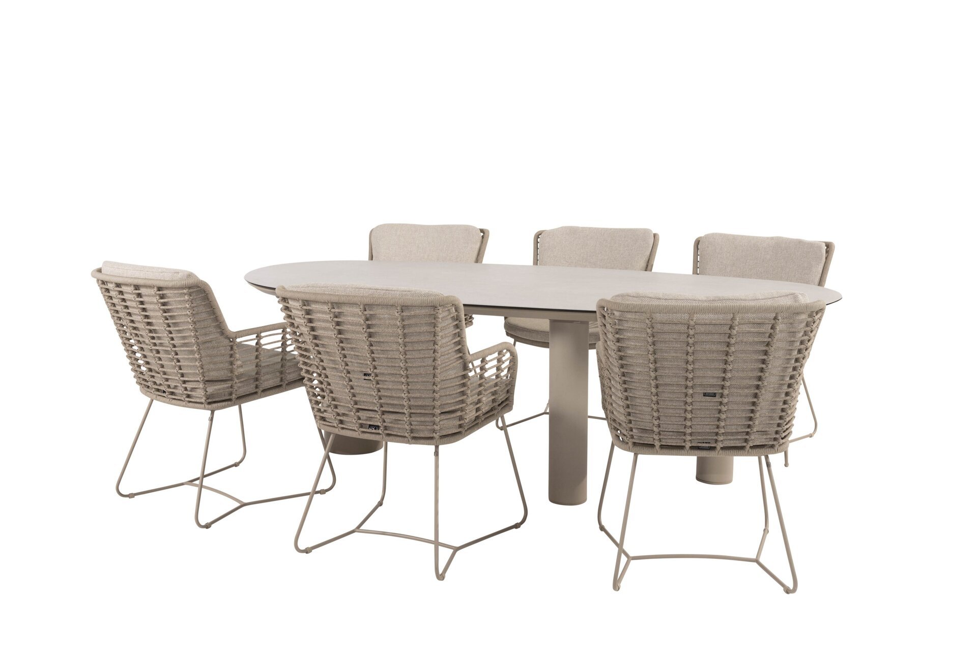 214274-91856-91857_ Fabrice dining set latte with Denia dining table Latte with Mango shape top ceramic print 240 x 110 cm 01.jpg