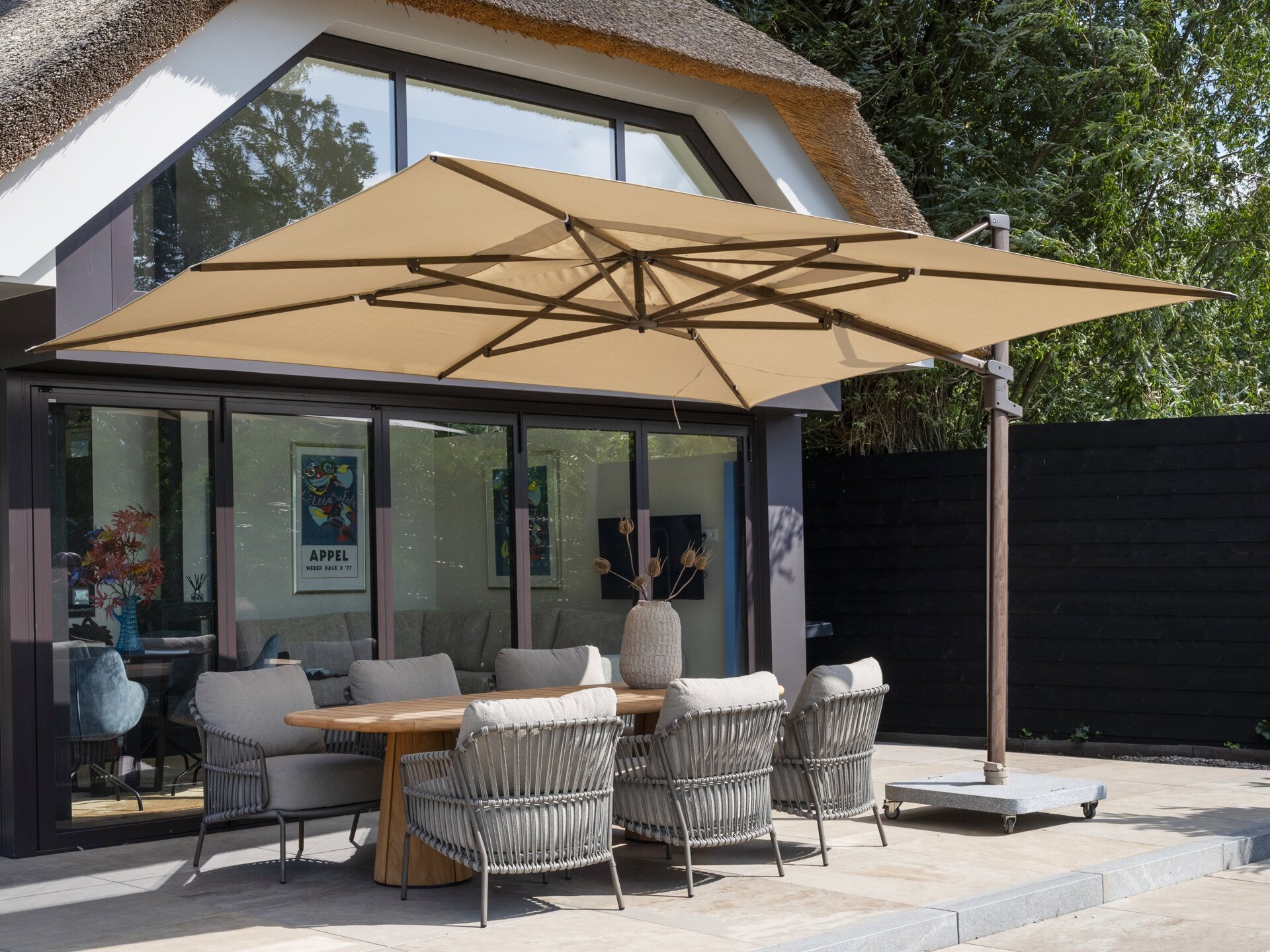 Finca parasol 300x400cm Wenge frame with Beach canopy outdoor 02.jpg