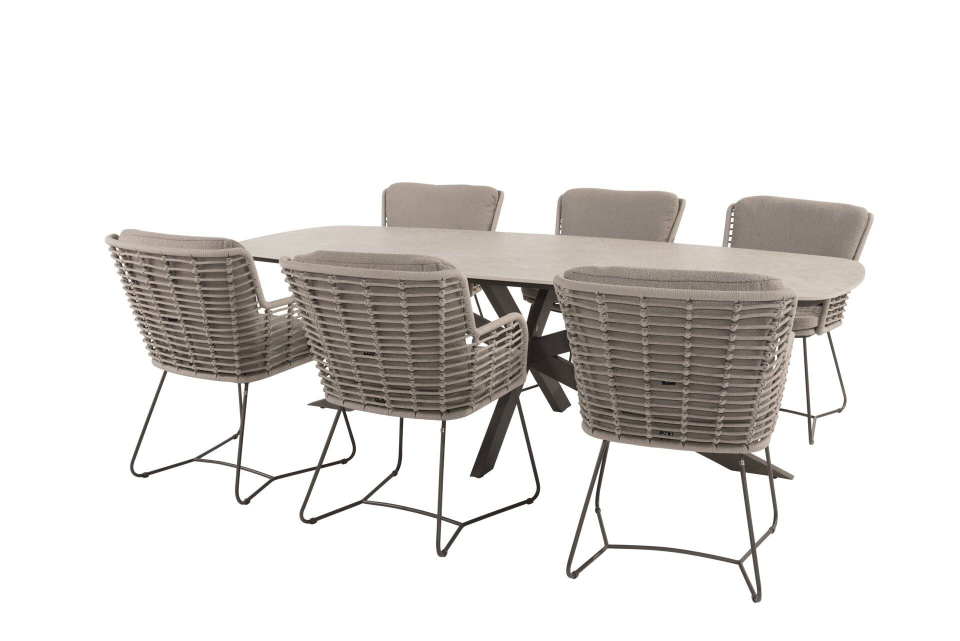214400-91599-91600_ Fabrice dining set terre with Prado barrel shape dining table ceramic 240x105cm Terre 01.jpg