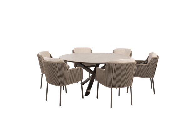 214149-91742-91596_Bernini dining set terre with Prado dining table ceramic 160 cm terre 01.jpg