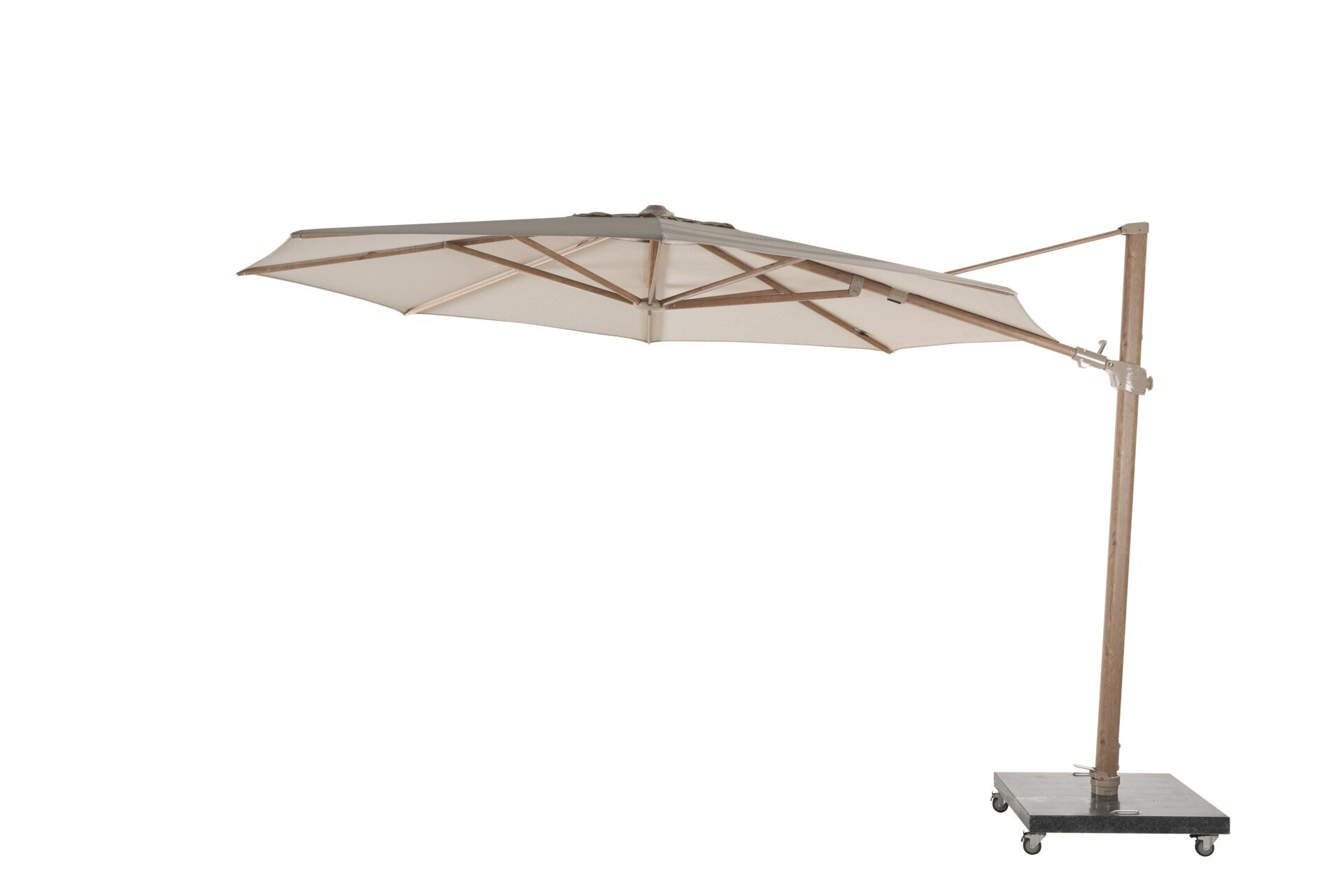 08683_ Siesta Premium parasol 350cm Woodlook frame with Sand canopy _03.jpg