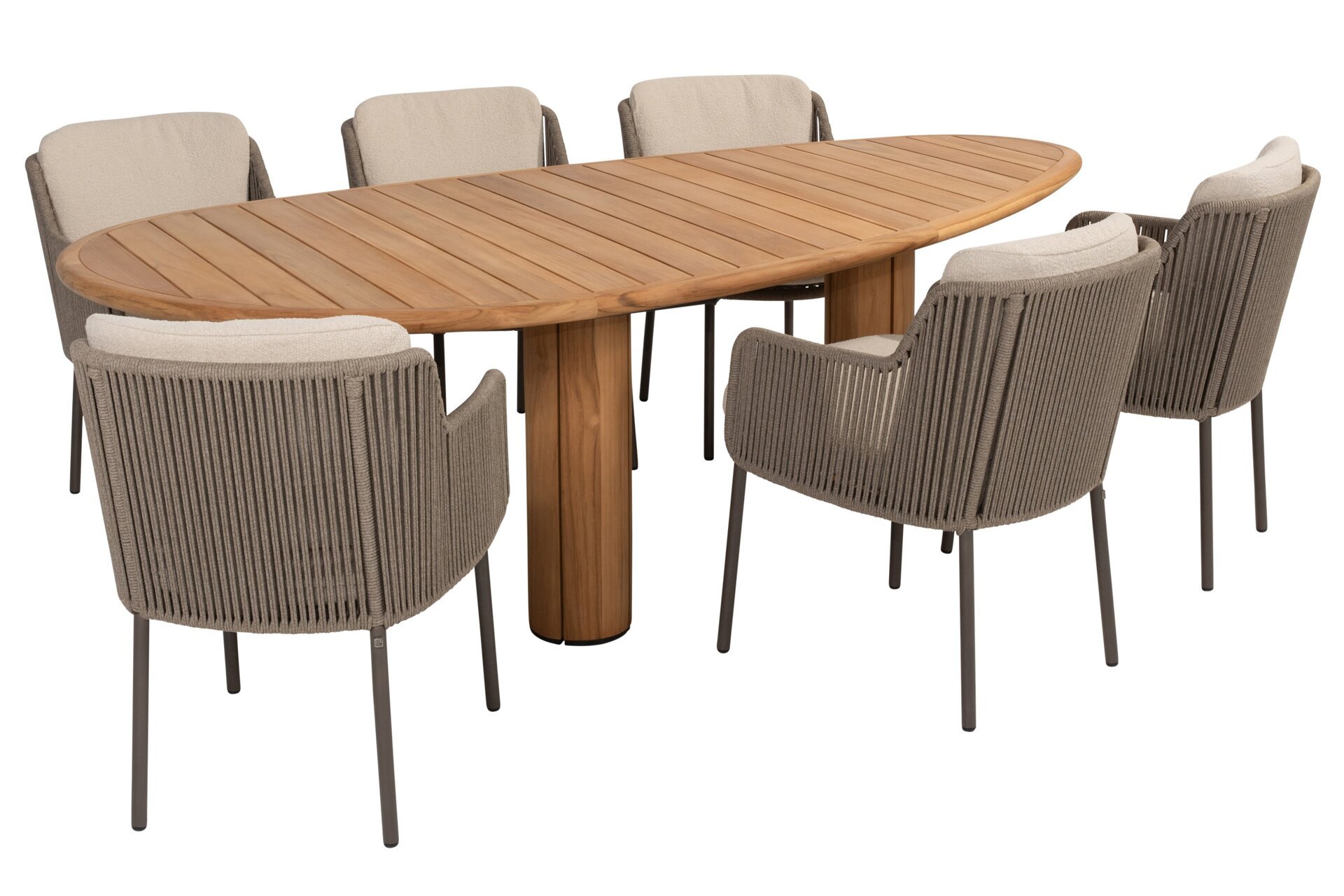 214149-91618-91669_ Bernini dining set with Corsica pebble shape table teak 160cm 02.jpg