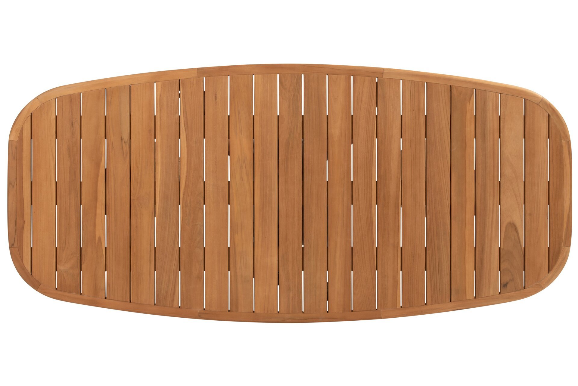 Capri barrel shape table Teak 240x110cm top view 01.jpg